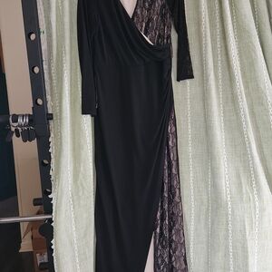 Thalia Sodi One Shoulder Black and Lace Dress